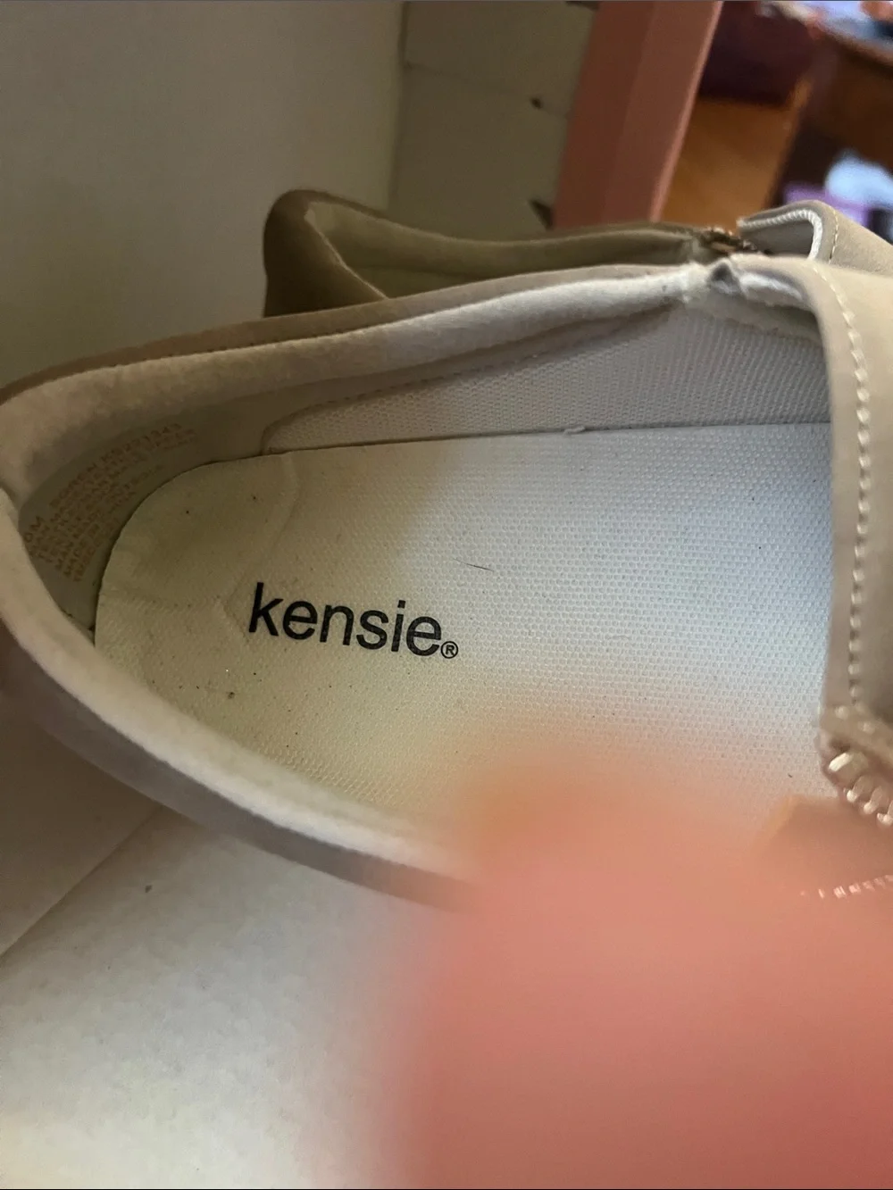 Kensie Men's Slip-On Loafers in Taupe with White Sole